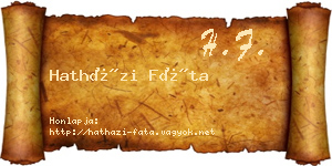 Hatházi Fáta névjegykártya